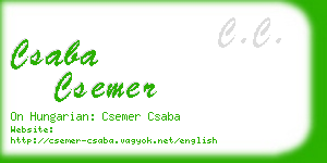 csaba csemer business card